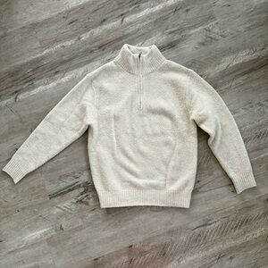 Uniqlo Cream Quarter-Zip Sweater